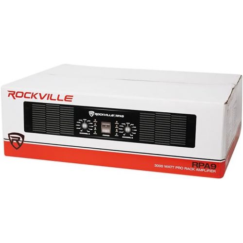  Rockville 3000 Watt Peak / 800w RMS 2 Channel Power Amplifier Pro/DJ Amp (RPA9), 18.97 x 13.97 x 3.54 inches