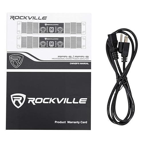  Rockville 3000 Watt Peak / 800w RMS 2 Channel Power Amplifier Pro/DJ Amp (RPA9), 18.97 x 13.97 x 3.54 inches