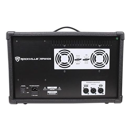  Rockville 12 Channel 4800w Powered Mixer, 7 Band EQ, Effects, USB, 48V (RPM109)