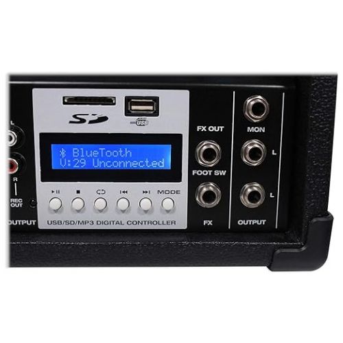  Rockville 12 Channel 4800w Powered Mixer, 7 Band EQ, Effects, USB, 48V (RPM109)
