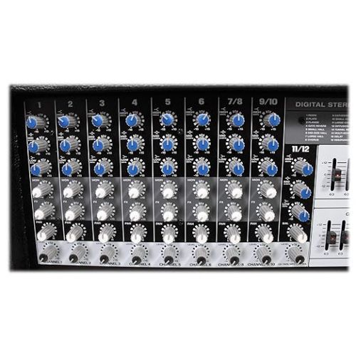  Rockville 12 Channel 4800w Powered Mixer, 7 Band EQ, Effects, USB, 48V (RPM109)