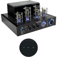 Rockville Bundle: (1) Rockville BluTube LED 70w Bluetooth Tube Amplifier/Home Stereo Receiver in Black Bundle with (1) WiiM Mini Wifi Music Player Wireless Audio Streaming Receiver (2 Item)