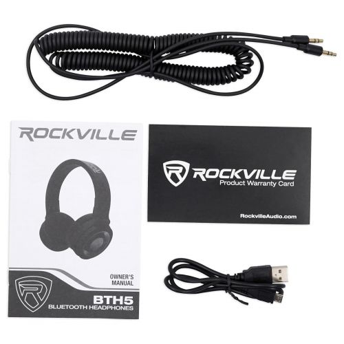  Rockville Wireless Bluetooth Headphones w/Mic, Foldable+Detachable Cable (BTH5 )