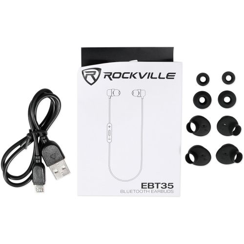  Rockville EBT35 Gunmetal Magnetic Bluetooth Earbuds in-Ear Sport Headphones/IPX5