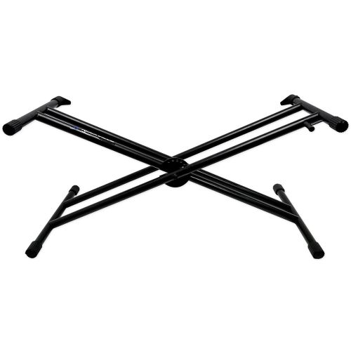  Rockville Double X Braced Keyboard Stand+Push Lock For Novation IMPULSE 49