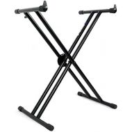 Rockville Double X Braced Keyboard Stand+Push Button Lock For Korg SV-1 73