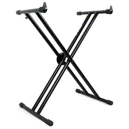  Rockville Double X Braced Keyboard Stand+Push Button Lock For Korg SV-1 73