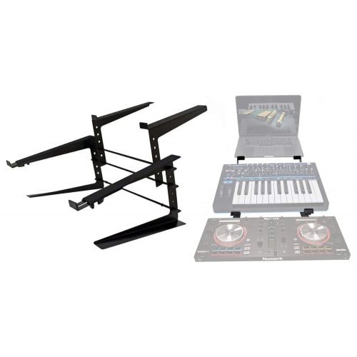  Rockville Dual Shelf Laptop+Controller Stand for Akai MPK Mini mkII Keyboard