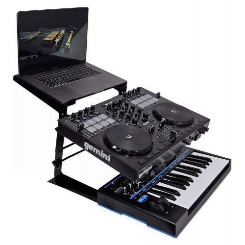  Rockville Dual Shelf Laptop+Controller Stand for Akai MPK Mini mkII Keyboard