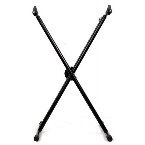  Rockville RKS30X Double X Braced Keyboard Stand w/Push Button Lock + DJ Scrim