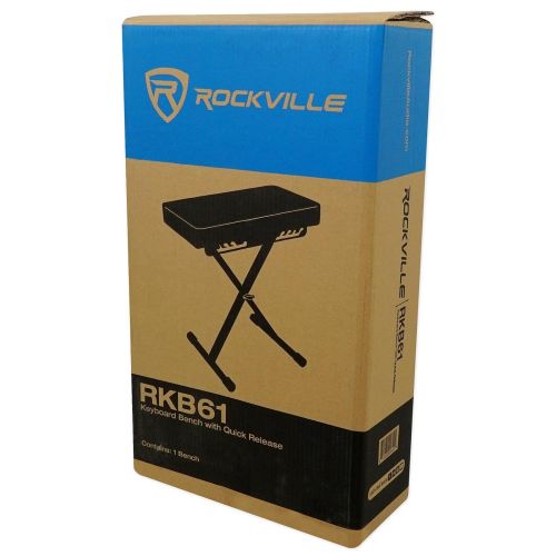  Rockville Extra Thick Padded Foldable Keyboard Bench w/Quick-Release (RKB61)