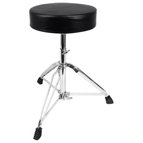  Rockville RDS30 Thick Padded Adjustable Foldable Drum Throne Stool + lPad Stand