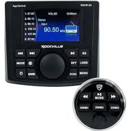 Rockville RGHR-ZA 4 Zone Marine Gauge Hole Receiver Bluetooth App Control+Remote