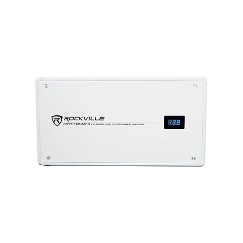  Rockville Krypton MF4 2400w Peak/600w Dyno-Certified RMS 4 Channel Marine Amplifier Boat Amp