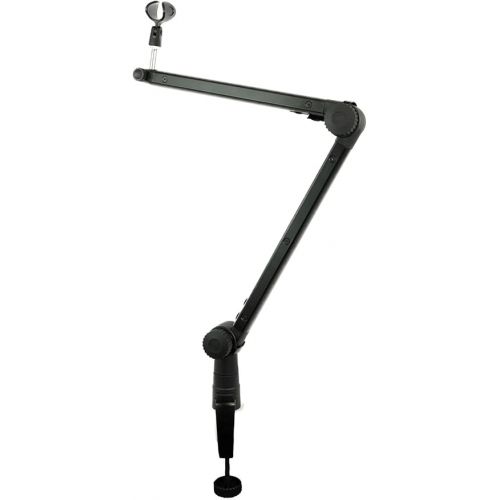  Rockville ROGAN STAND Pro Boom Arm Mic Stand with Fixed Mount+Desk Stand+Cable