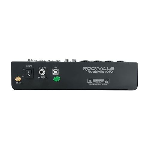  Rockville ROCKMIX 10FX 10 Chan Mixer USB Computer Recording Interface+Effects