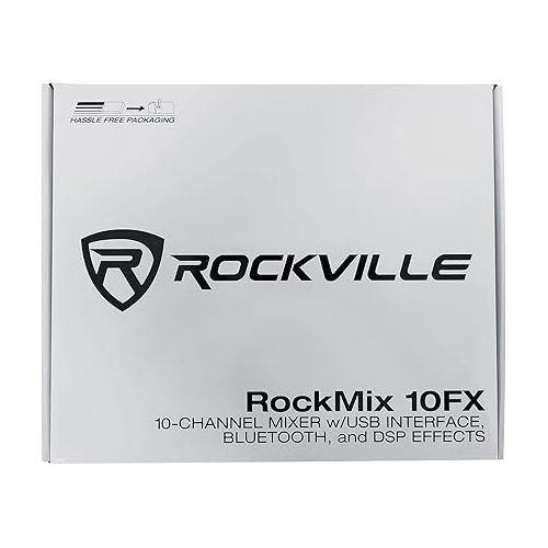  Rockville ROCKMIX 10FX 10 Chan Mixer USB Computer Recording Interface+Effects