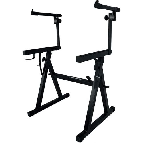  Rockville Z55 Z-Style 2-Tier Keyboard Stand+Travel Bag Adjustable Height + Width,Black