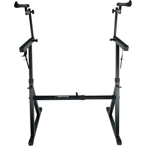  Rockville Z55 Z-Style 2-Tier Keyboard Stand+Travel Bag Adjustable Height + Width,Black