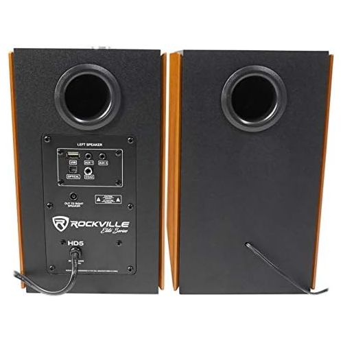  [아마존베스트]Rockville HD5 Pair Powered Bookshelf Speakers Bluetooth Monitor Speaker System 5 inch