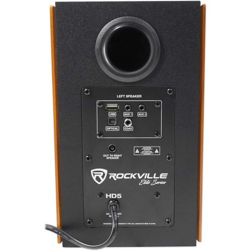  [아마존베스트]Rockville HD5 Pair Powered Bookshelf Speakers Bluetooth Monitor Speaker System 5 inch