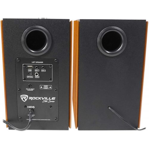  [아마존베스트]Rockville HD5 Pair Powered Bookshelf Speakers Bluetooth Monitor Speaker System 5 inch