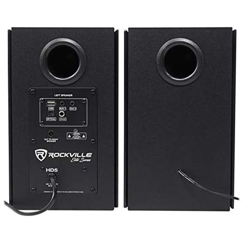  [아마존베스트](2) Rockville HD5B 5 150w RMS Powered Bluetooth Bookshelf Home Theater Speakers