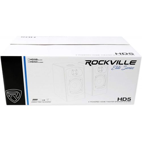  [아마존베스트](2) Rockville HD5B 5 150w RMS Powered Bluetooth Bookshelf Home Theater Speakers