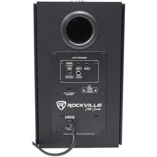  [아마존베스트](2) Rockville HD5B 5 150w RMS Powered Bluetooth Bookshelf Home Theater Speakers