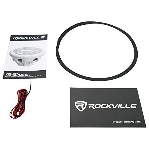  [아마존베스트]Rockville MS12LW 12 2800 Watt White Marine/Boat 12 Subwoofer with LEDs