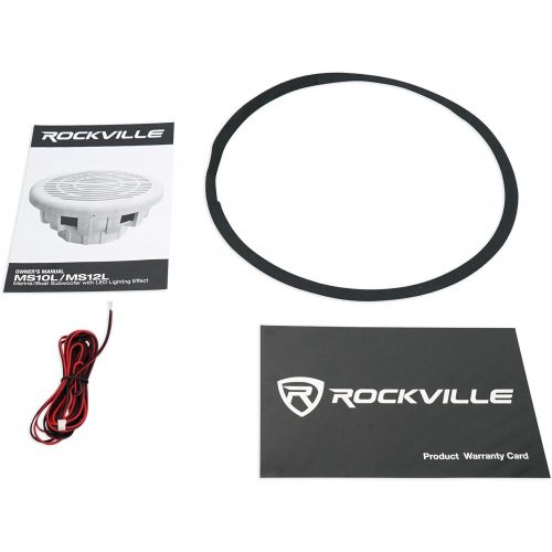  [아마존베스트]Rockville MS12LW 12 2800 Watt White Marine/Boat 12 Subwoofer with LEDs