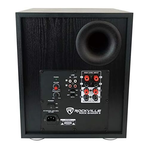  Rockville Rock Shaker 8 Inch Black 400w Powered Home Theater Subwoofer Sub