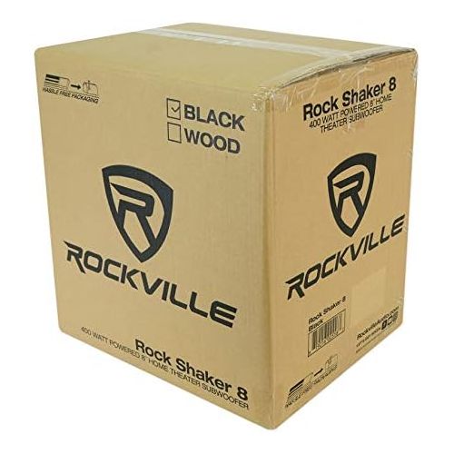  Rockville Rock Shaker 8 Inch Black 400w Powered Home Theater Subwoofer Sub