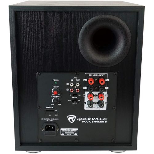  Rockville Rock Shaker 8 Inch Black 400w Powered Home Theater Subwoofer Sub