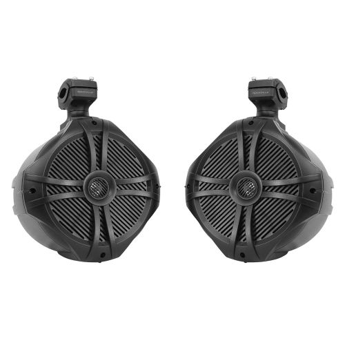  Pair Rockville RWB90B Black 8 300w Marine Wakeboard 360° Swivel Tower Speakers