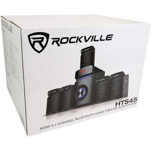  Rockville HTS45 600w 5.1 Channel Bluetooth Home Theater Audio System+Subwoofer