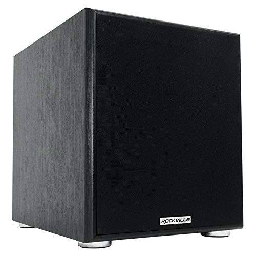  Rockville Rock Shaker 10 Inch Black 600w Powered Home Theater Subwoofer Sub