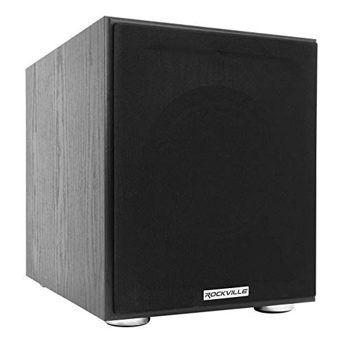  Rockville Rock Shaker 8 Inch Black 400w Powered Home Theater Subwoofer Sub