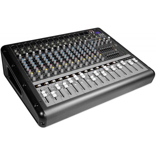  Rockville RPM1470 14 Channel 6000w Powered Mixer, USB/Effects+3 Mics+Case+Cables