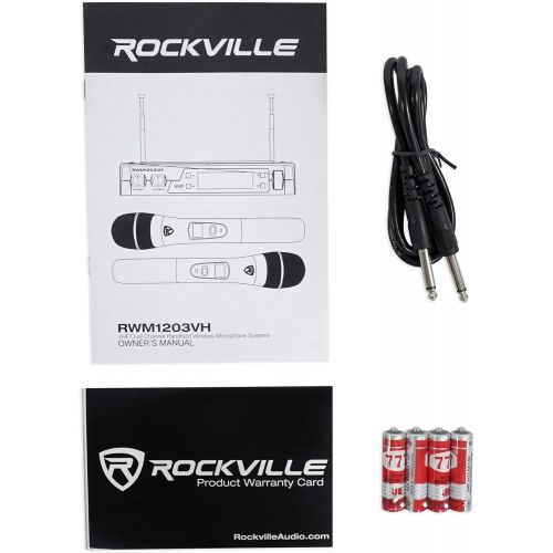  (2) Rockville RPG15 15 2000w Active PA/DJ Speakers+Mixer+Mic+Stands+Cables+Bag