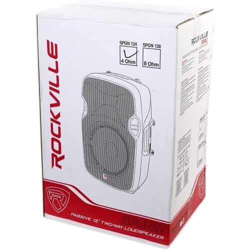  (2) Rockville 12 2400 Watt DJ PA Speakers+Stands+Cables+Bag+Bluetooth Mixer