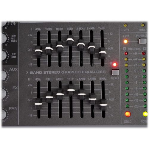  Rockville 18 Channel 6000w Powered Mixer w/USB, Effects/16 XDR2 Mic Pres (RPM1870)
