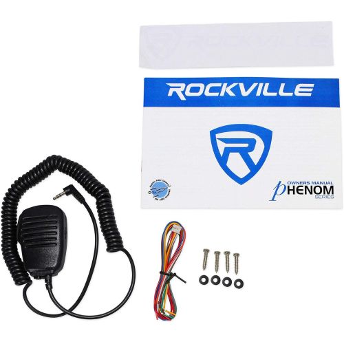  Rockville RXM-F3 1600 Watt Marine/Boat 4 Channel Amplifier Amp+PA Microphone