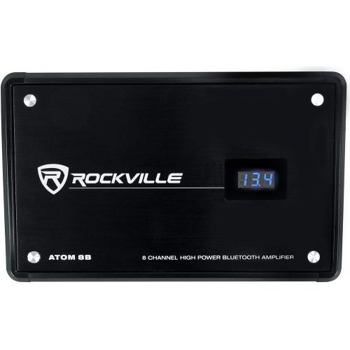  Rockville Atom 8B 8 Channel 3500 Watt Marine/Boat Amplifier Amp w/Bluetooth