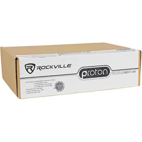  Rockville RXM8BTW 1500w Peak/750w Dyno-Certified RMS Marine 8 Channel Digital Class D Power Amplifier with Bluetooth Wireless Integration
