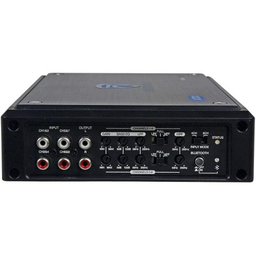  Rockville New RXM8BTB 8 Channel 1500 Watt Marine/Boat Amplifier Amp w/Bluetooth , Black