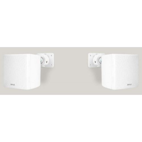  [아마존베스트](4) Rockville Cube 3.5 30w RMS White Home Theater Wall Speakers+Swivel Brackets