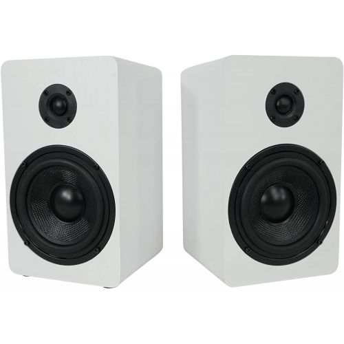  [아마존베스트]2 Rockville RockShelf 54W 360w White 5.25 Home Theater Bookshelf Speakers/4 Ohm, RockShelf 54W V2