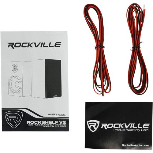  [아마존베스트]2 Rockville RockShelf 54W 360w White 5.25 Home Theater Bookshelf Speakers/4 Ohm, RockShelf 54W V2