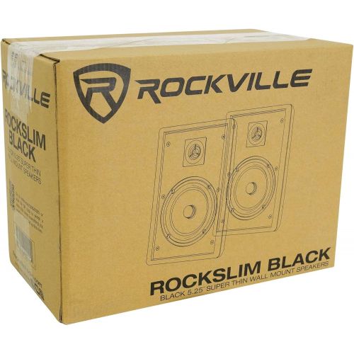  [아마존베스트]2 Rockville RockSlim Black Home Theater 5.25 240w Easy Wall Mount Slim Speakers